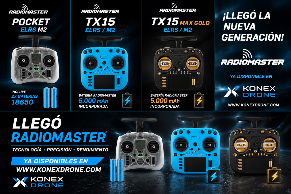 Emisoras RadioMaster Pocket, TX15 y TX15 MAX para dron FPV comparadas