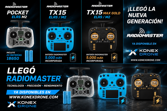 Emisoras RadioMaster Pocket, TX15 y TX15 MAX para dron FPV comparadas