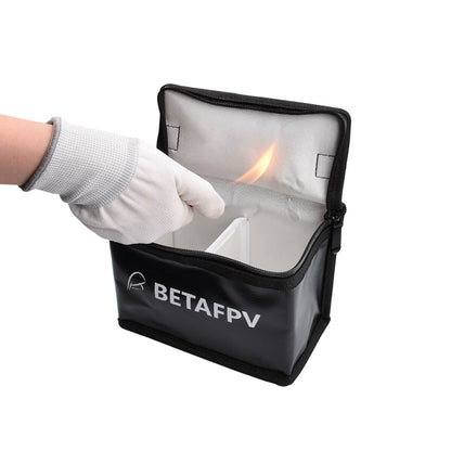 Bolsa ignifuga LiPo abierta con separador central y doble cremallera