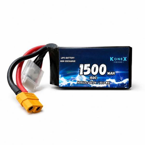 Batería LiPo KoneX 6S 1500mAh 150C para FPV 5"