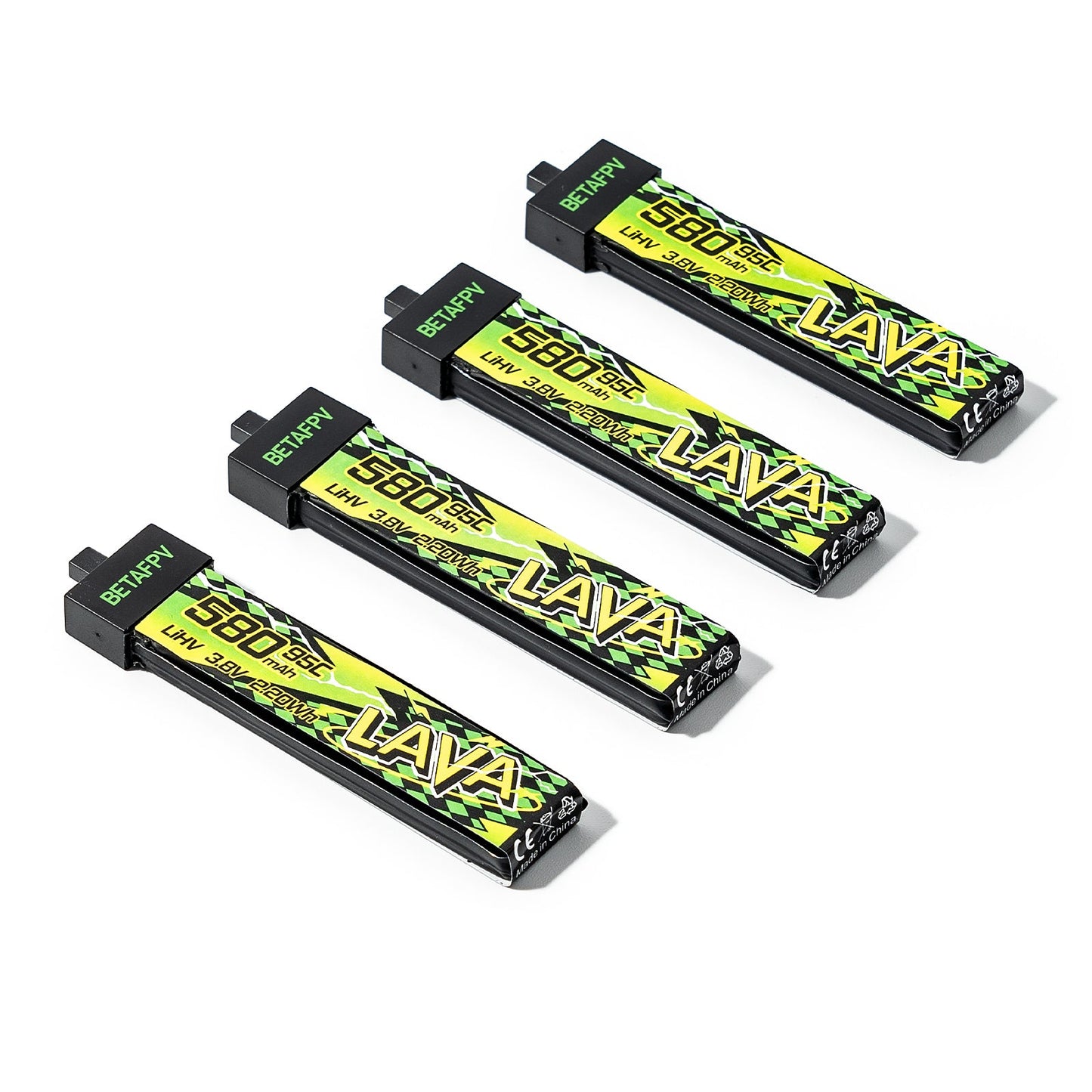 Batería BetaFPV LAVA II 1S de 580 mAh 95C BT2.0 para whoop de 75 mm