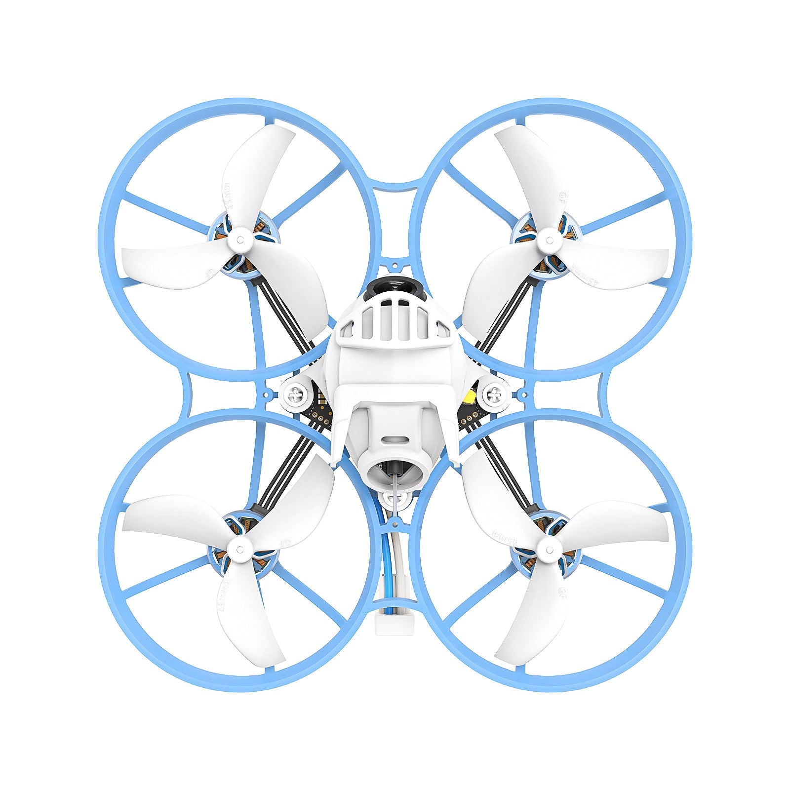BetaFPV Meteor75 Pro visto desde arriba con helices Gemfan de 45 mm