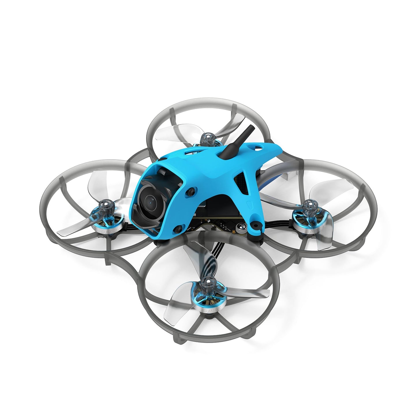 Dron FPV BetaFPV Meteor75 Pro II O4 Wide, whoop de 75 mm con canopy azul y DJI O4 Wide Air Unit