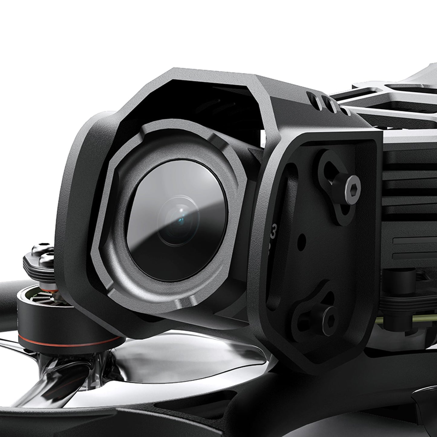 Detalle del soporte antivibracion de la camara DJI O4 Pro