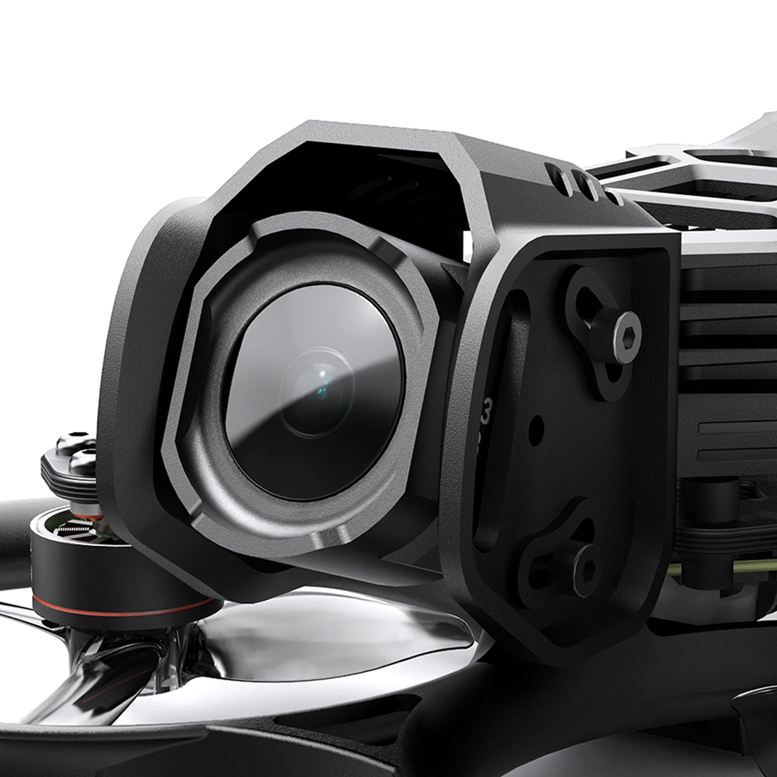 Detalle del soporte antivibracion de la camara DJI O4 Pro
